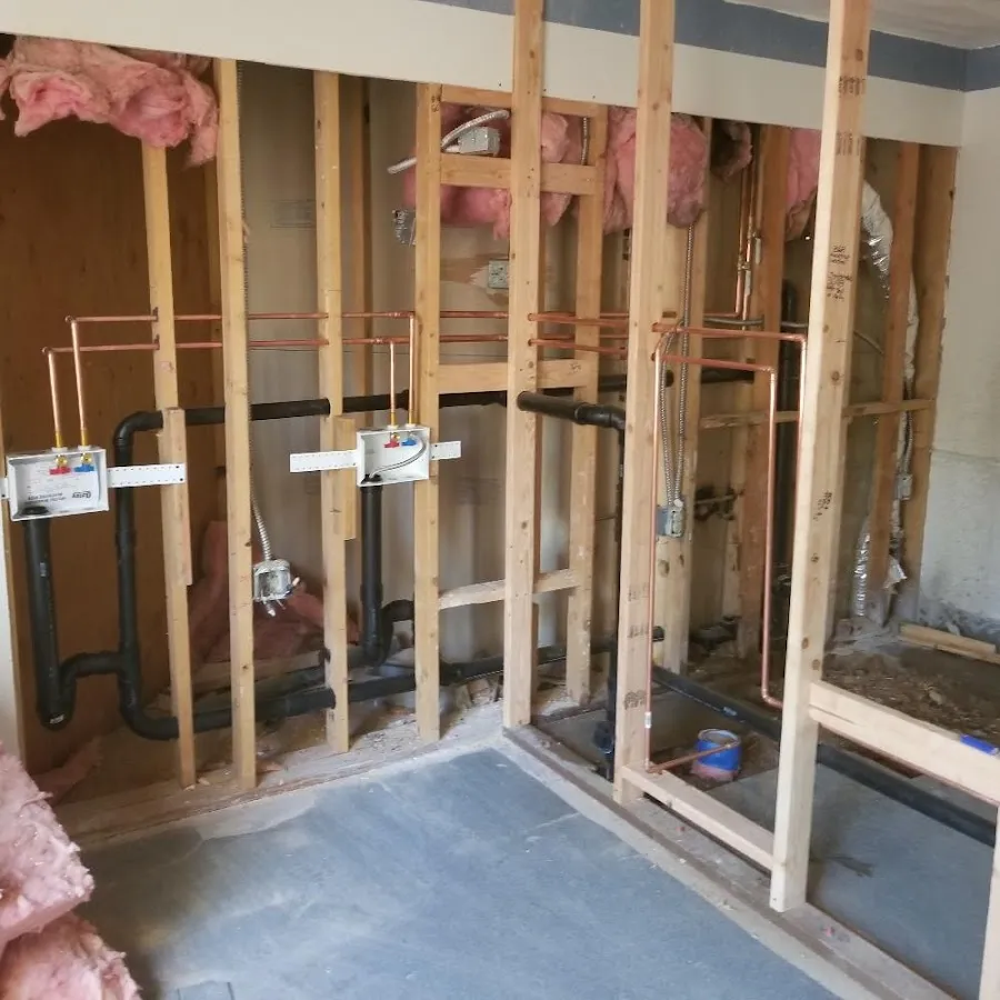 Copper pipe rough-in and plumbing installation in Redwood Falls